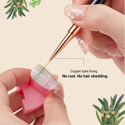 5 Dual End Nail Brush Set - Paddie Nails