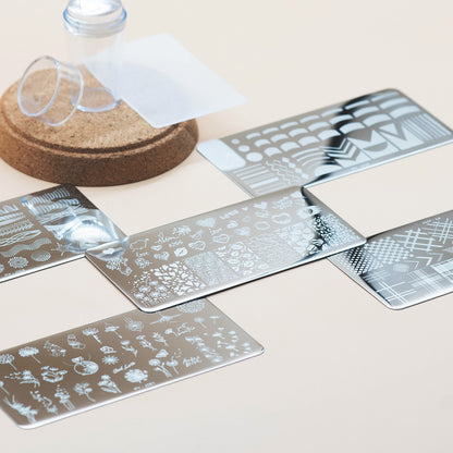 French Manicure Stamper + Metal Art Plate - Paddie Nails